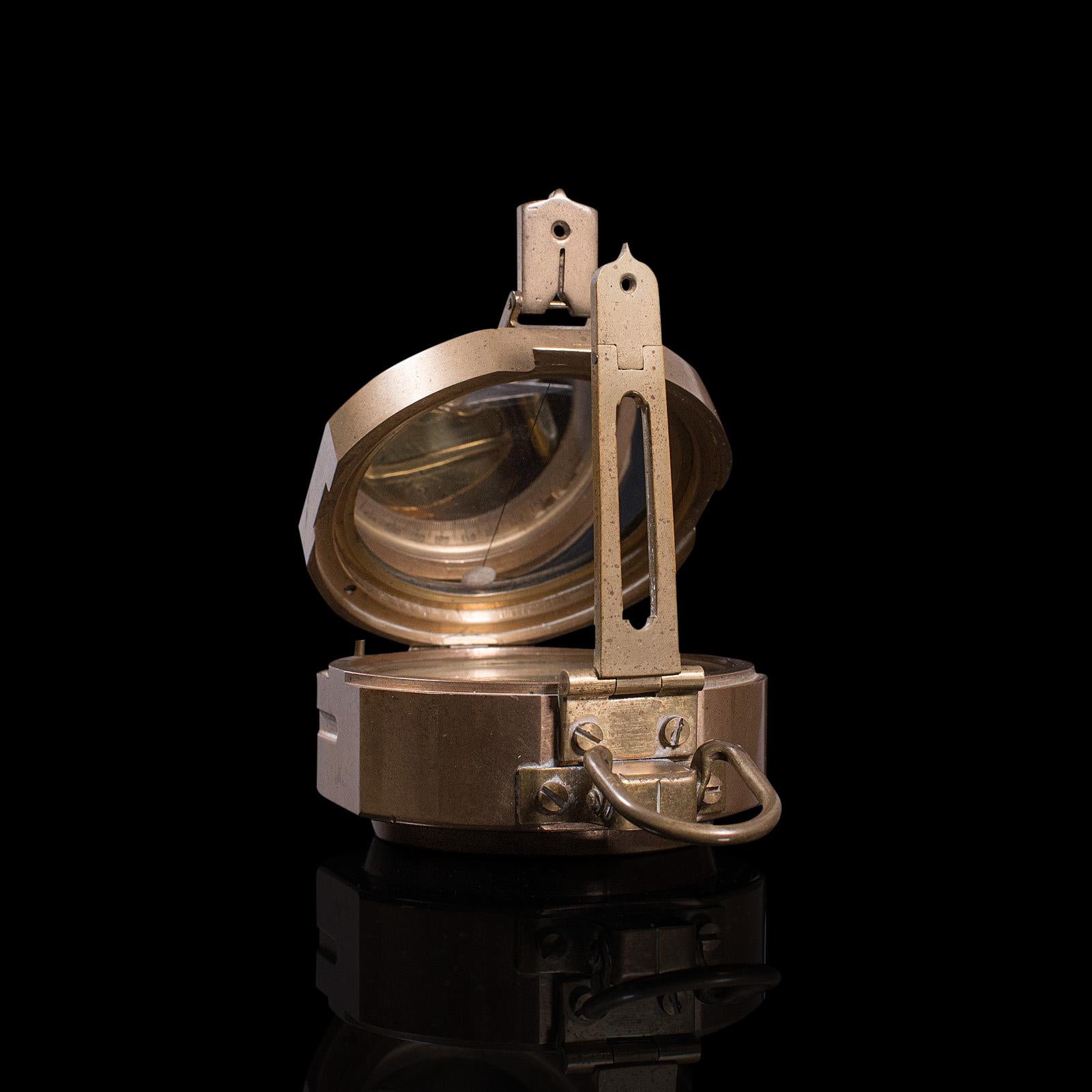 British Vintage Pocket Compass, English, Terrestrial, Marine, Navigation, Instrument