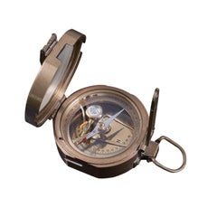Used Pocket Compass, English, Terrestrial, Marine, Navigation, Instrument