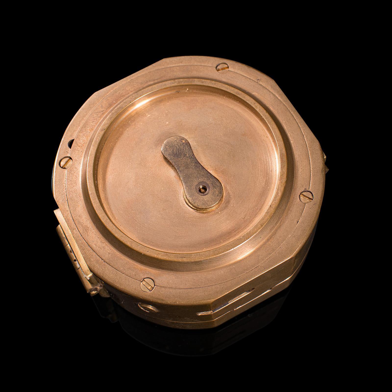 20th Century Vintage Pocket Compass, English, Terrestrial, Maritime, Navigation, Instrument