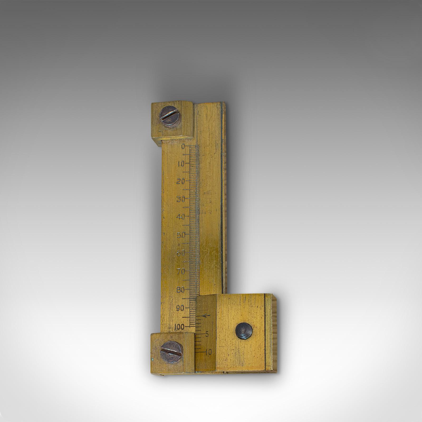 Vintage Pocket Slide Rule, English, Brass, Scientific, Measuring, Instrument 1