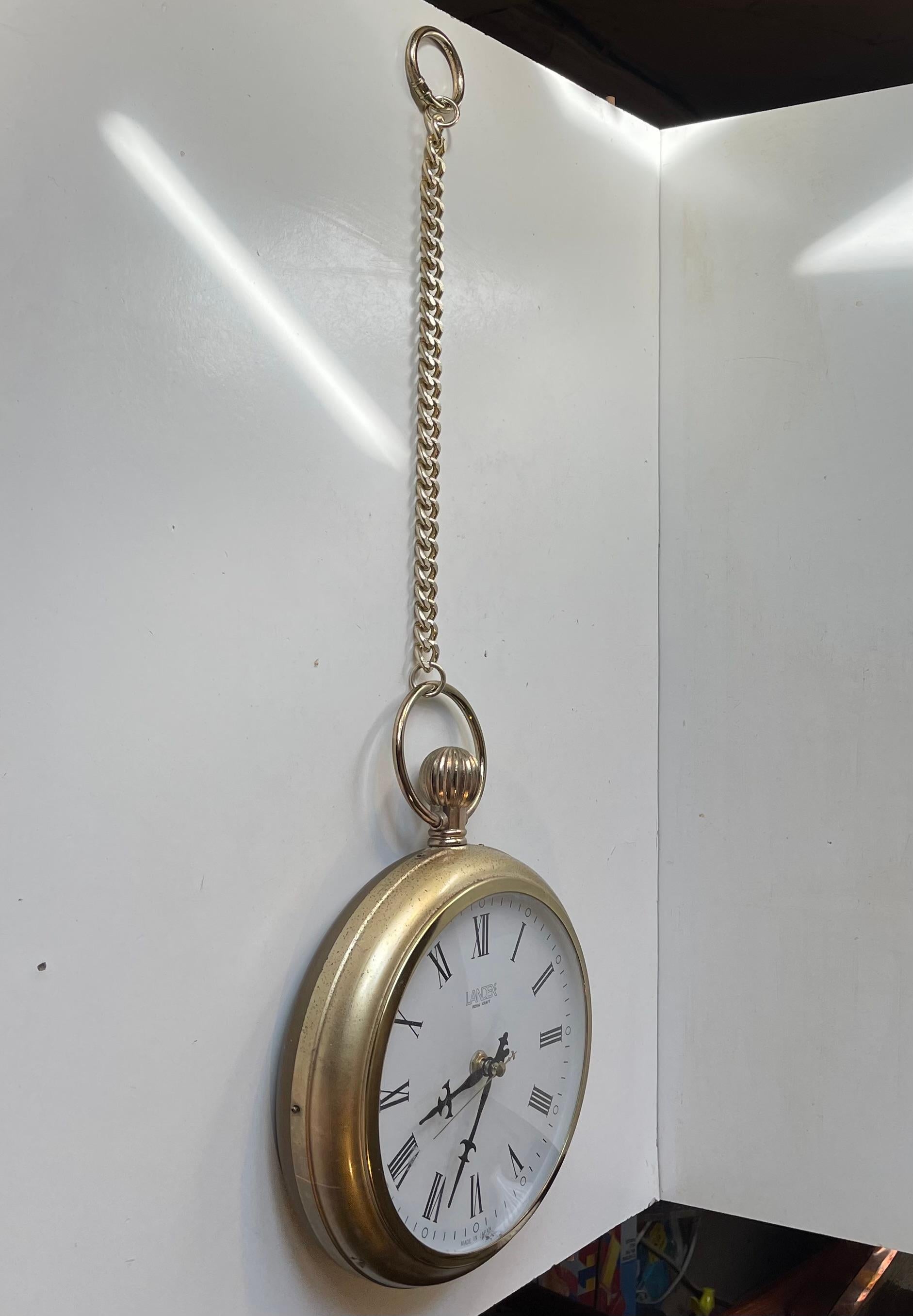Mid-Century Modern Horloge murale Pocket Watch de Landex Royal Craft, Japon, années 1970 en vente