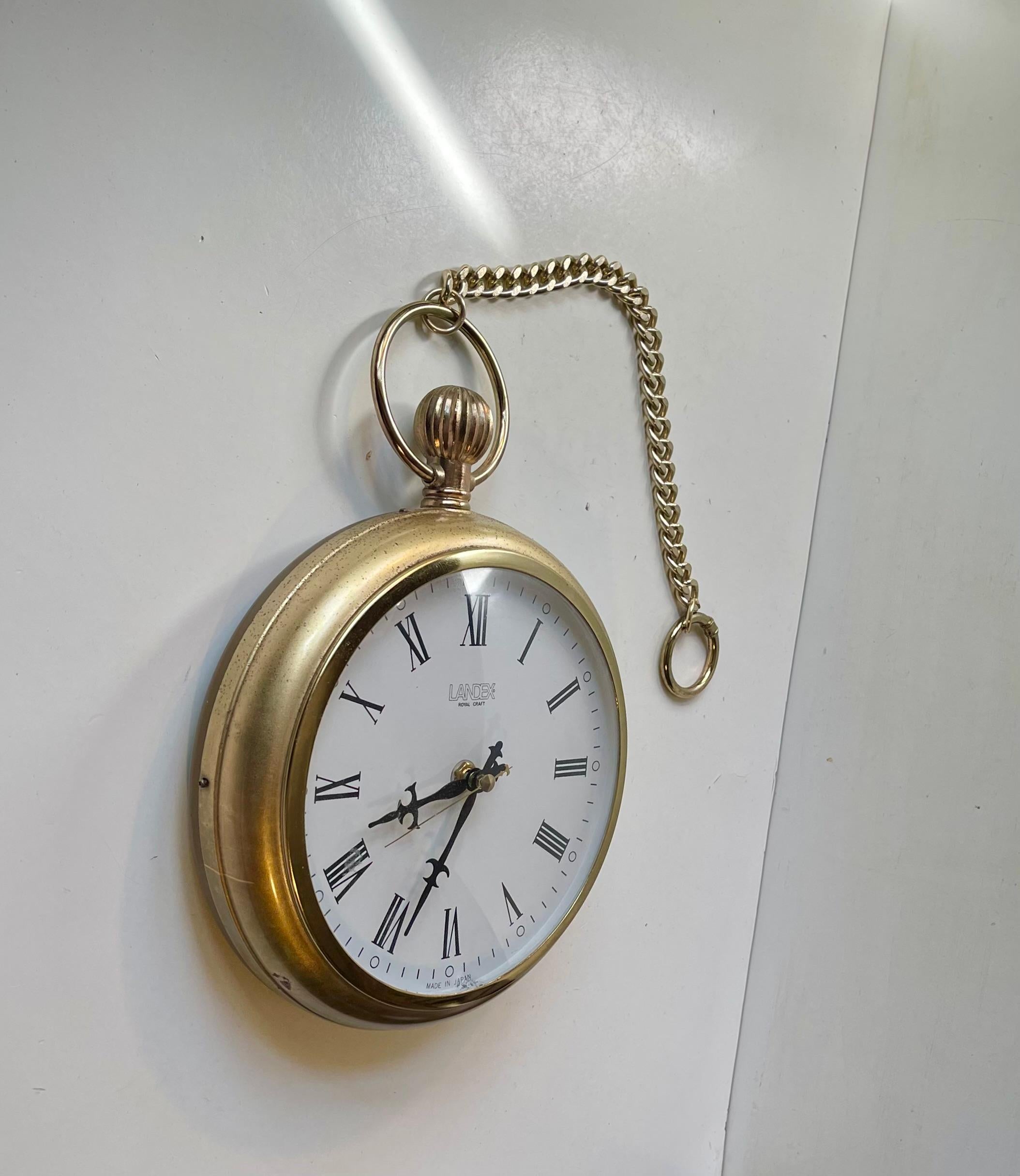 Japonais Horloge murale Pocket Watch de Landex Royal Craft, Japon, années 1970 en vente