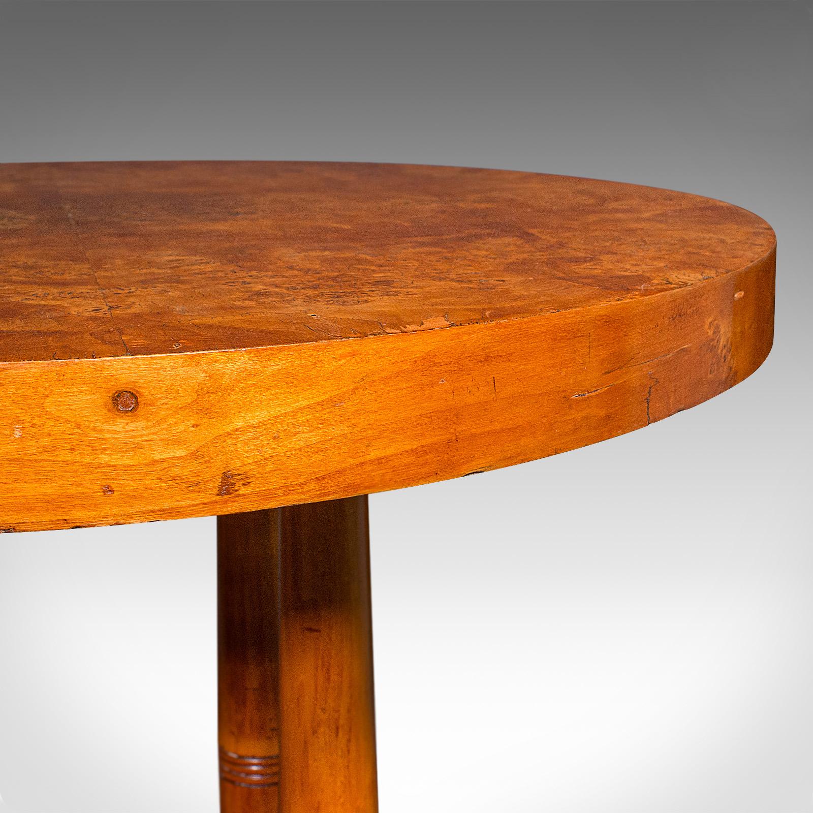Vintage Podium Hall Table, French, Birds Eye Maple, Lamp, Side, Art Deco, C.1930 For Sale 4