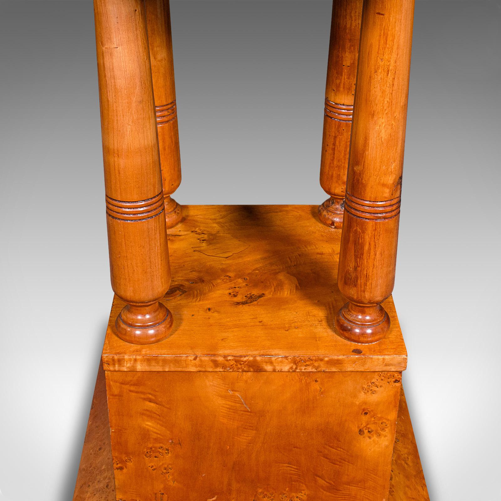 Vintage Podium Hall Table, French, Birds Eye Maple, Lamp, Side, Art Deco, C.1930 For Sale 5