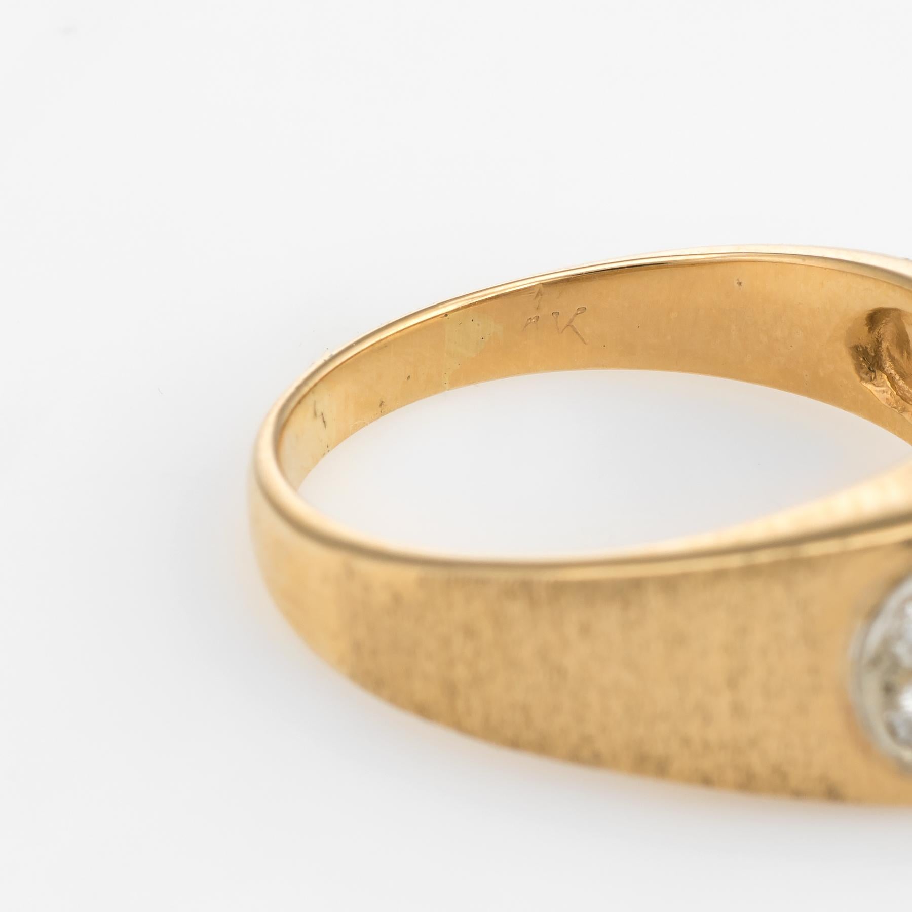 Vintage Pointed Diamond Ring 14k Yellow Gold Estate Fine Jewelry Satin Finish 2