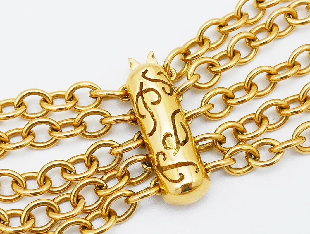 Vintage Poiray Diamant 18k Gelbgold Kette Halskette Französisch im Angebot 1