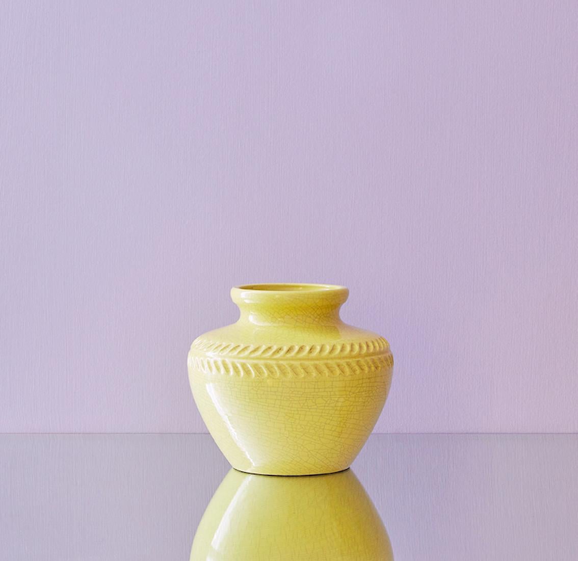 Pol Chambost
France, vintage

Yellow ceramic vase with craquelé glaze.

Measures: H 18 x Ø 21 cm.