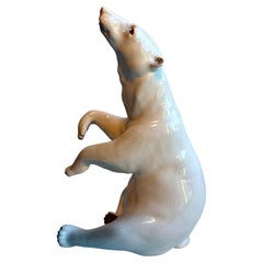 Vintage Polar Bear Sculpture by Freeman McFarlin Pottery, California, c. 1970s