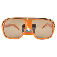 Vintage Polaroid 8680 Orange Aviator-Sonnenbrille, 1980er Jahre, hergestellt in Frankreich