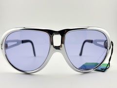 Vintage Polaroid Silver Aviator Sunglasses 1980s Made In France