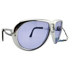 Vintage Polaroid Silver Aviator Sunglasses 1980s Made In France