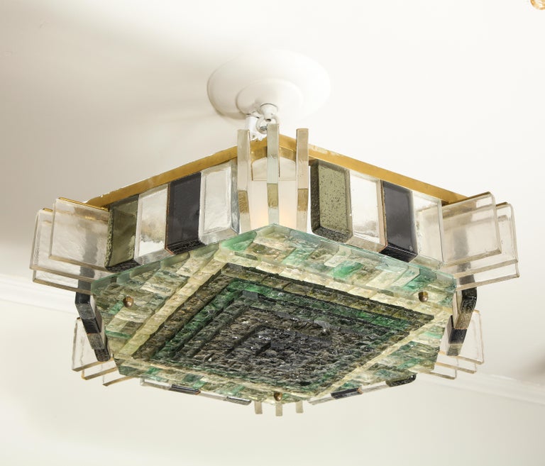 Vintage Poliarte Verona Hexagon FlushMount Ceiling Light at 1stDibs