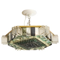 Vintage Poliarte Verona Hexagon Flush-Mount Ceiling Light
