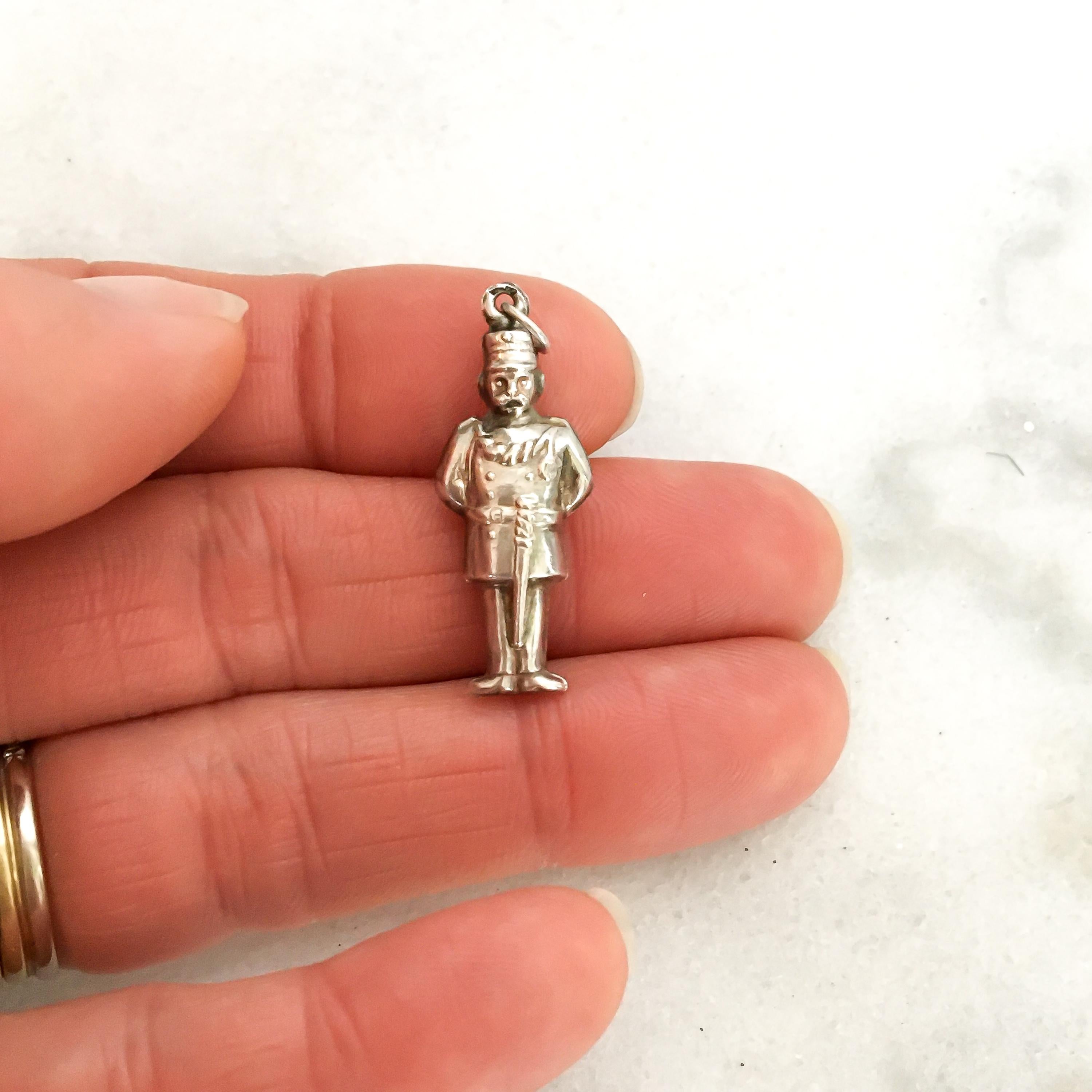 Vintage Policeman Silver Charm Pendant 1