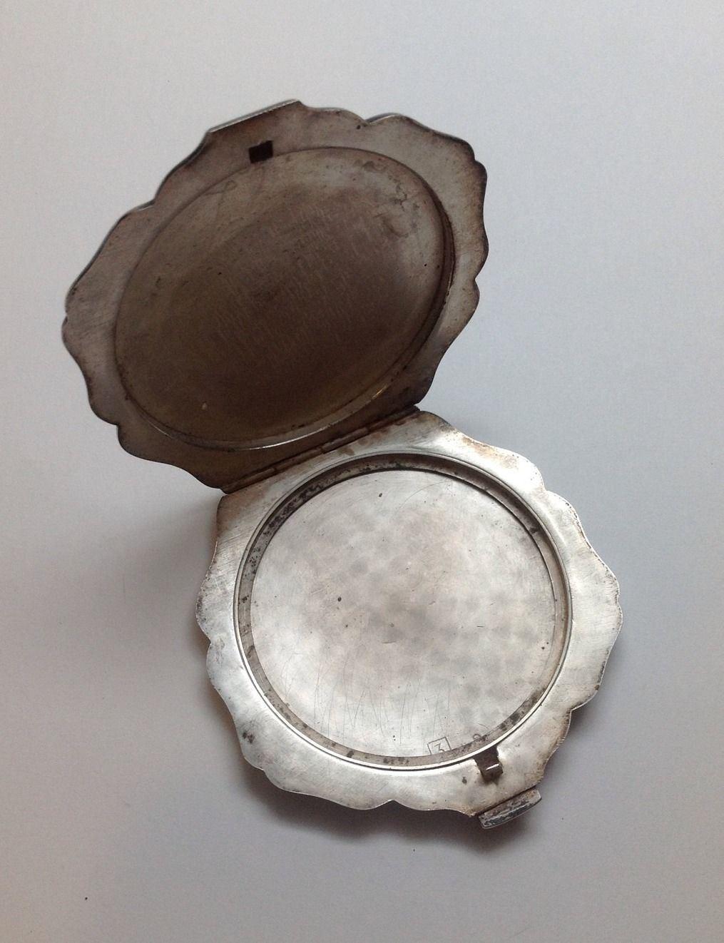 Polacco Compasso da vanità d'epoca in argento 800 polacco, senza specchio, 1920-1962 circa