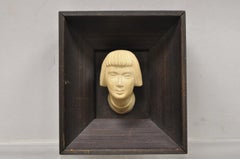 Vintage Polish Cast Plaster Head Framed Souvenir Wall Art, Set of 7