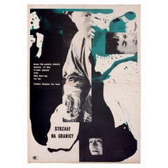 Vintage Polish Flames at the Border Poster by Wojciech Fangor for CWF, 1958