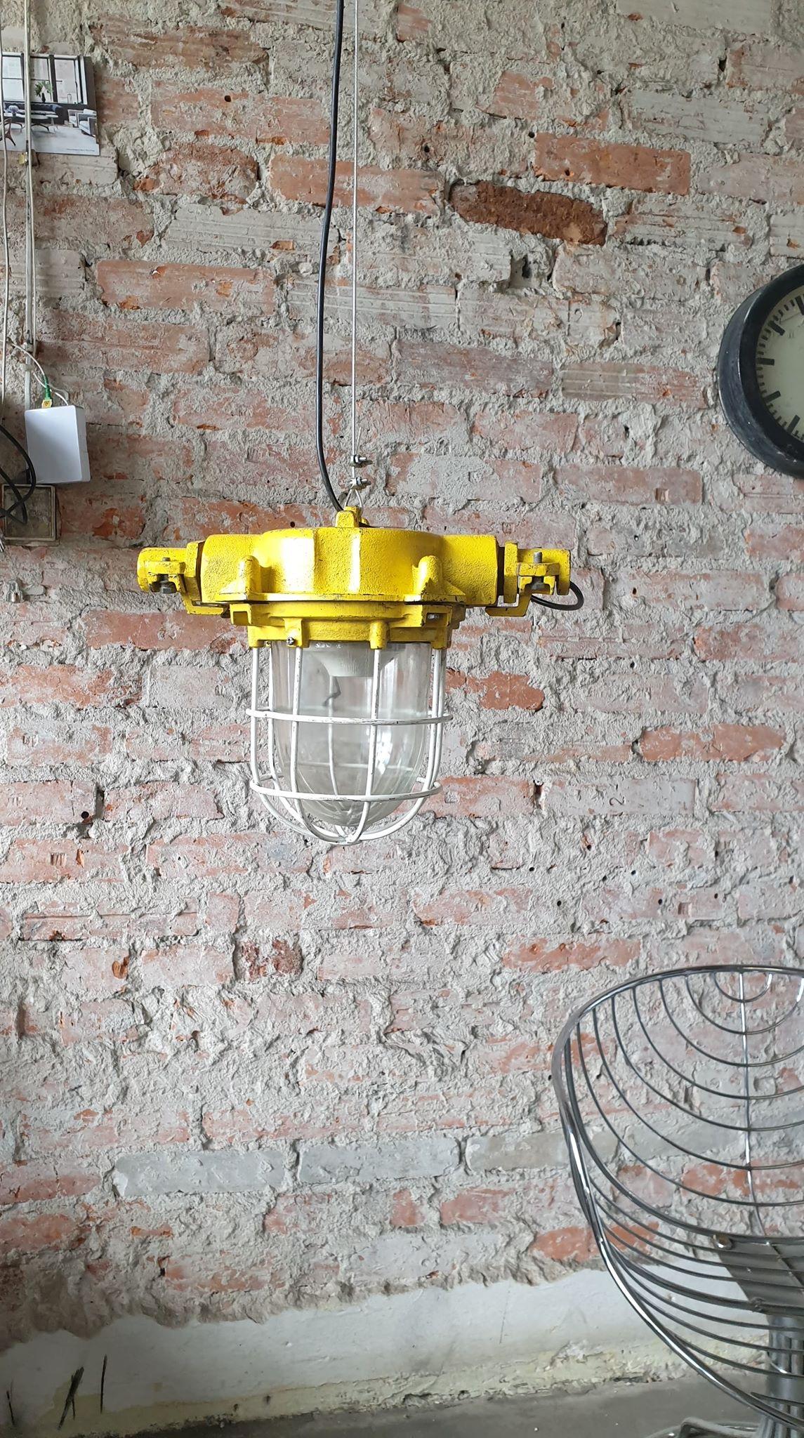 Vintage Polish Hermetic Ceiling Lamp from Polam Wilkasy A23, 1990s In Good Condition For Sale In Bydgoszcz, PL