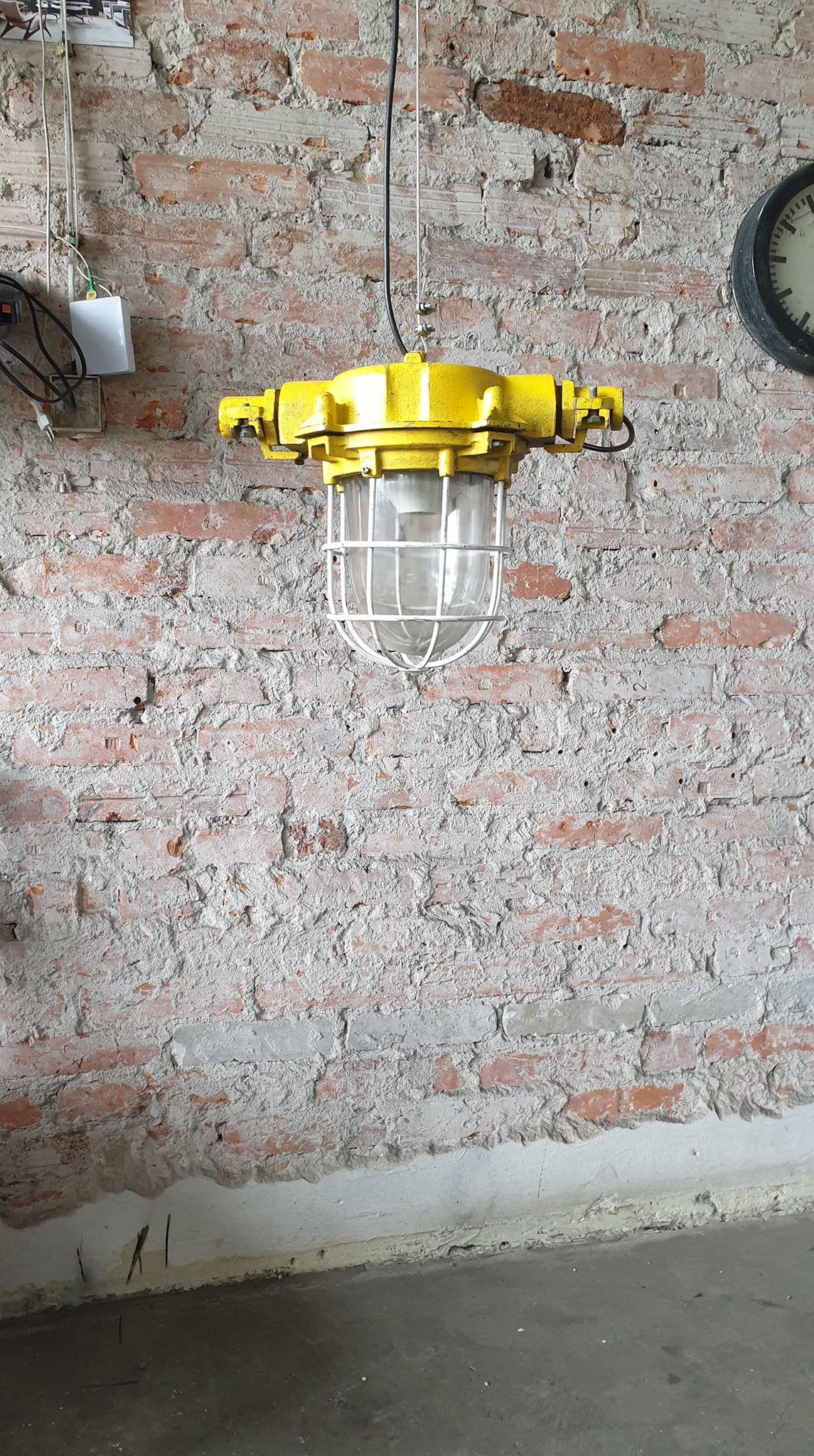 Late 20th Century Vintage Polish Hermetic Ceiling Lamp from Polam Wilkasy A23, 1990s For Sale
