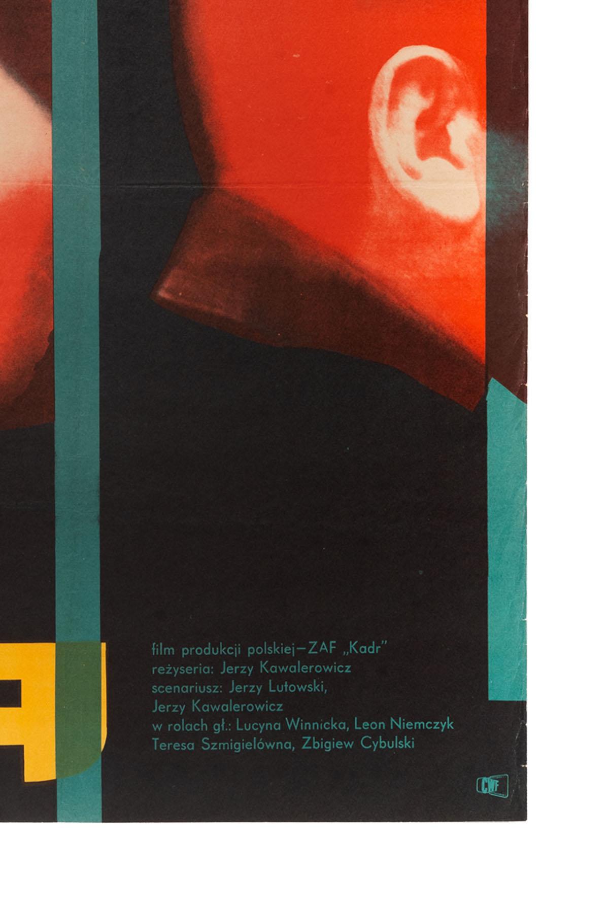 Mid-Century Modern Vintage Polish Pociag Poster by Wojciech Zamecznik for CWF, 1959 For Sale