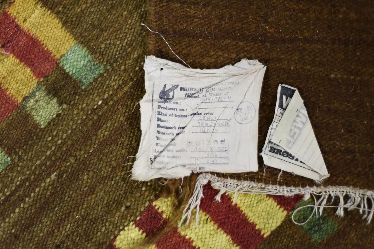 Polnischer Vintage-Wandteppich aus gewebter Wolle und Baumwolle mit Löwen von Maria Janowska, 1970er Jahre im Angebot 6