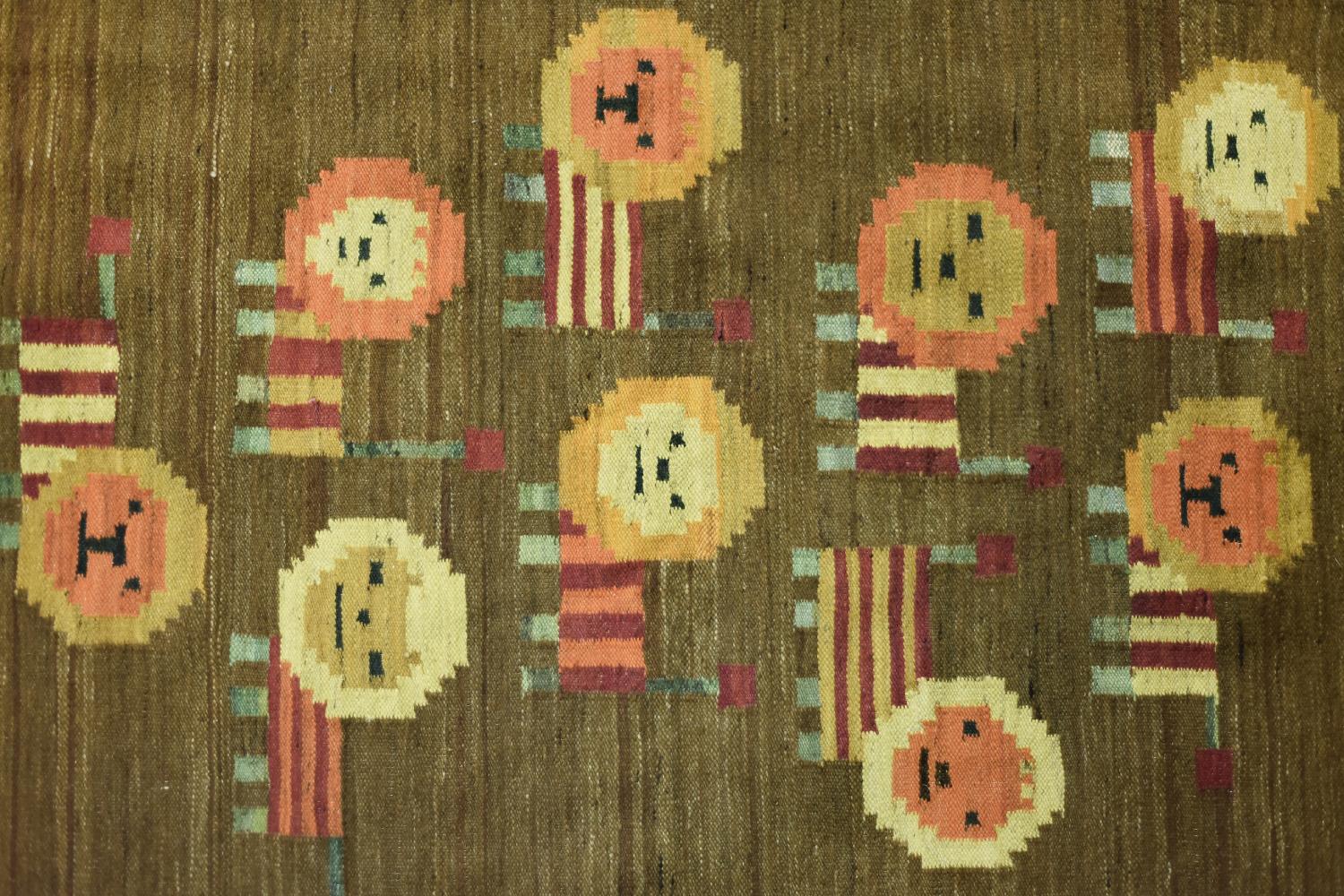 Polnischer Vintage-Wandteppich aus gewebter Wolle und Baumwolle mit Löwen von Maria Janowska, 1970er Jahre im Angebot 2