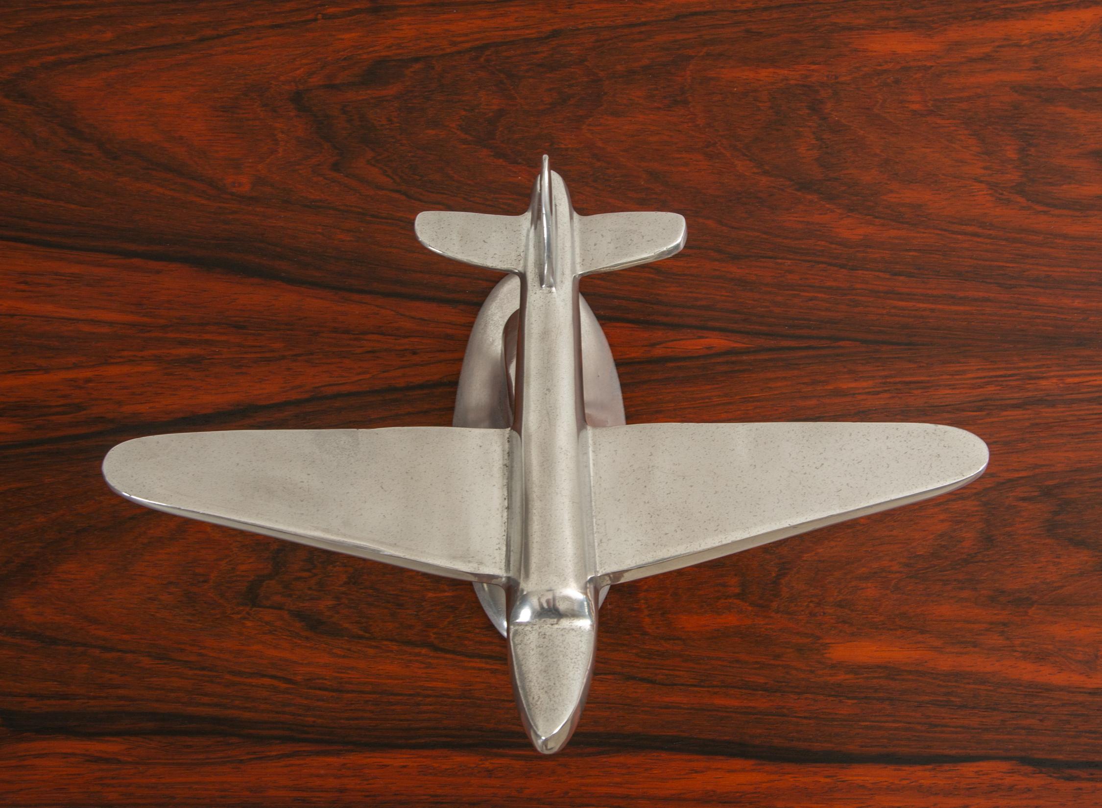 Aluminum Vintage Polished Aluminium Airplane Sculpture