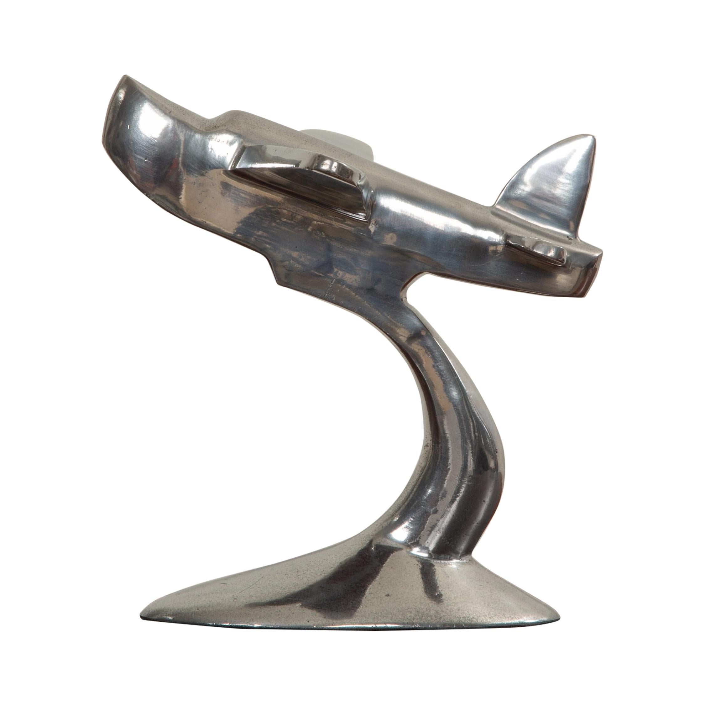 Vintage Polished Aluminium Airplane Sculpture