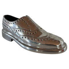 Vintage Polished Aluminum Men's Dress Shoe Sculpture