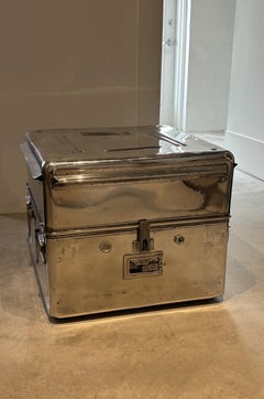 Vintage Polished Aluminum Military Storage Trunk