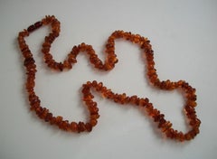 Vintage Polished Baltic Amber Necklace, 44 Grams, Europe, C.1930's