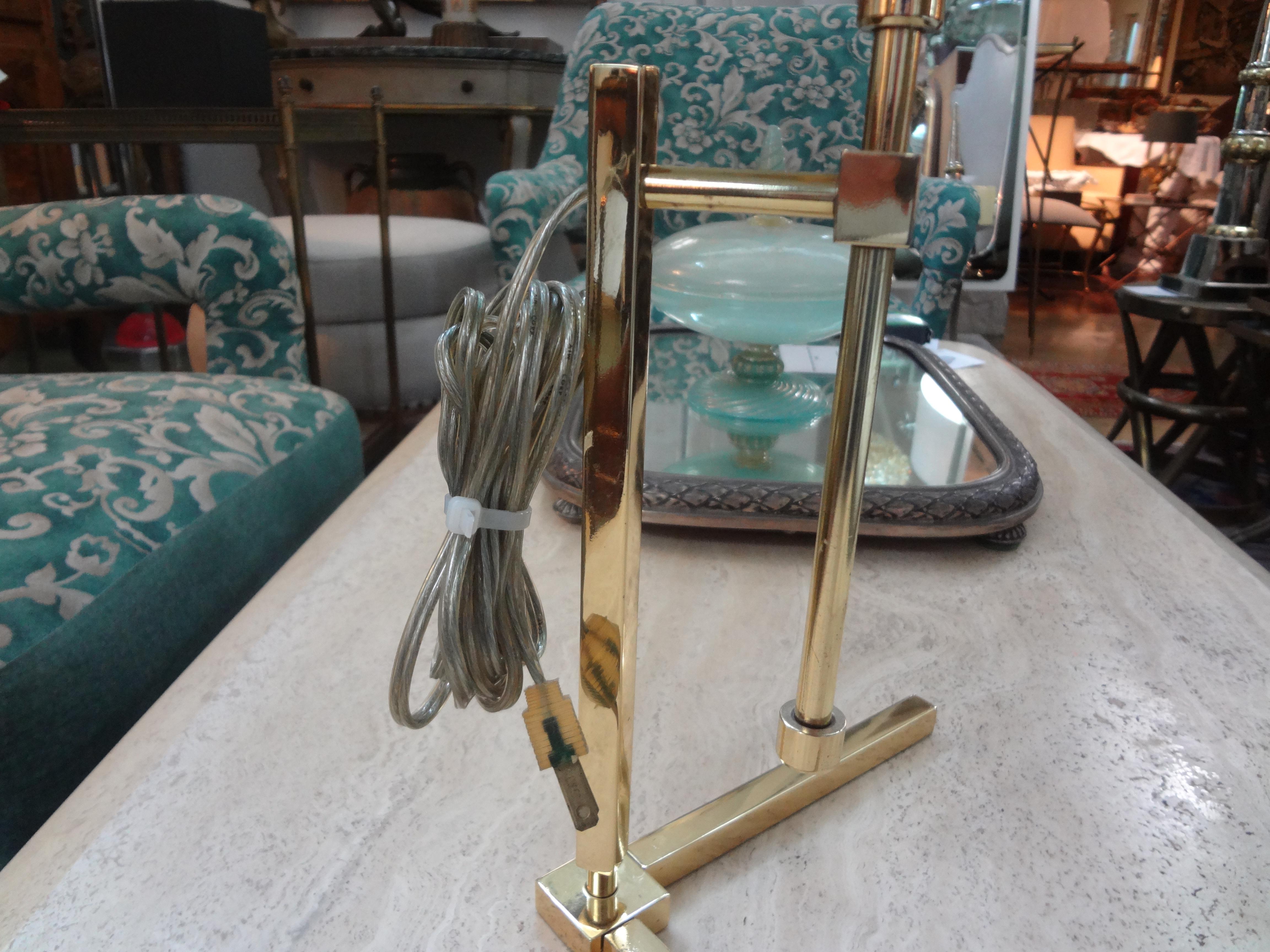 Vintage Polished Brass Lamp with Brass Shade 9