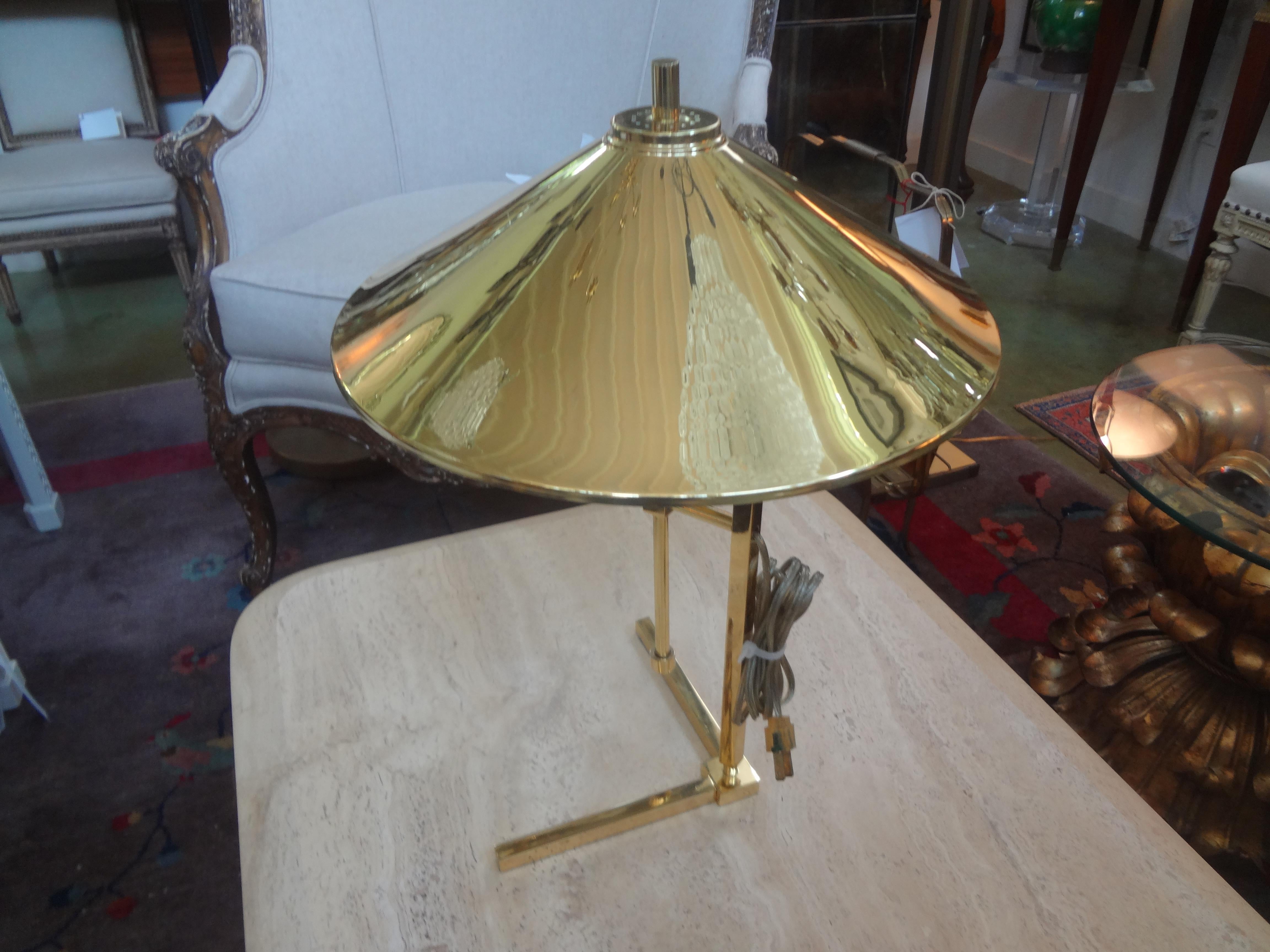 vintage brass lamp with brass shade