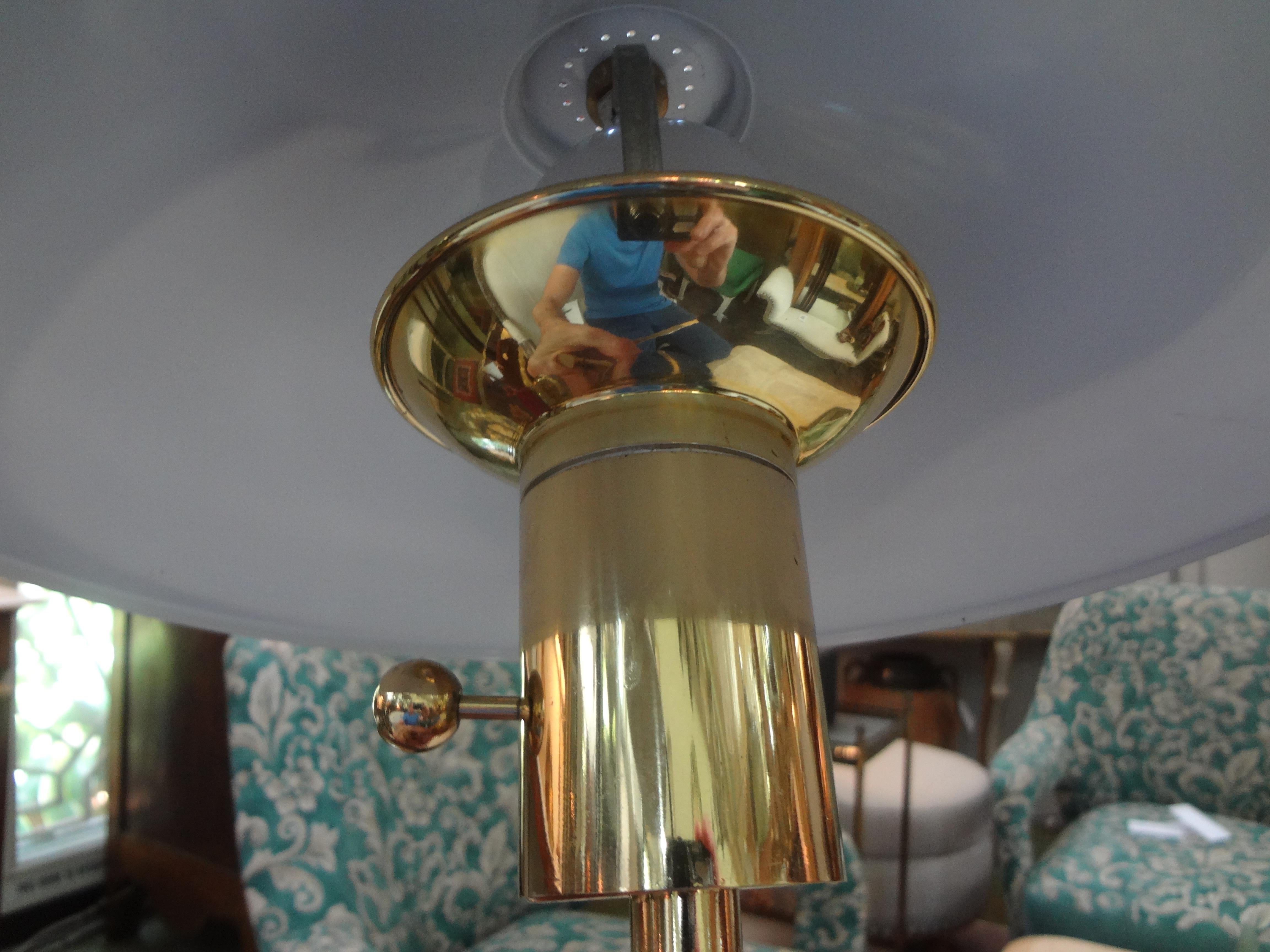 Vintage Polished Brass Lamp with Brass Shade 1