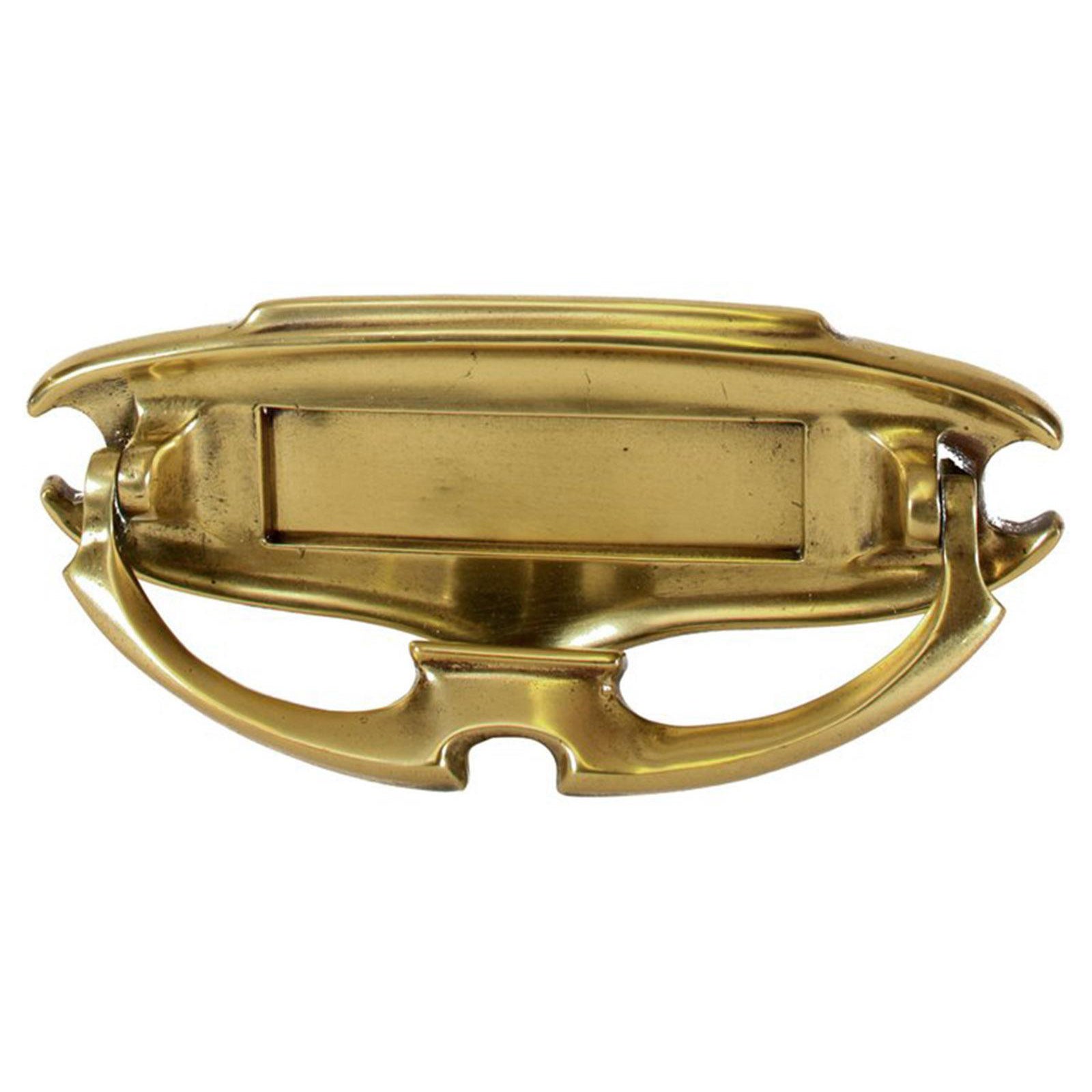 Vintage Polished Brass Mail Slot and Door Knocker