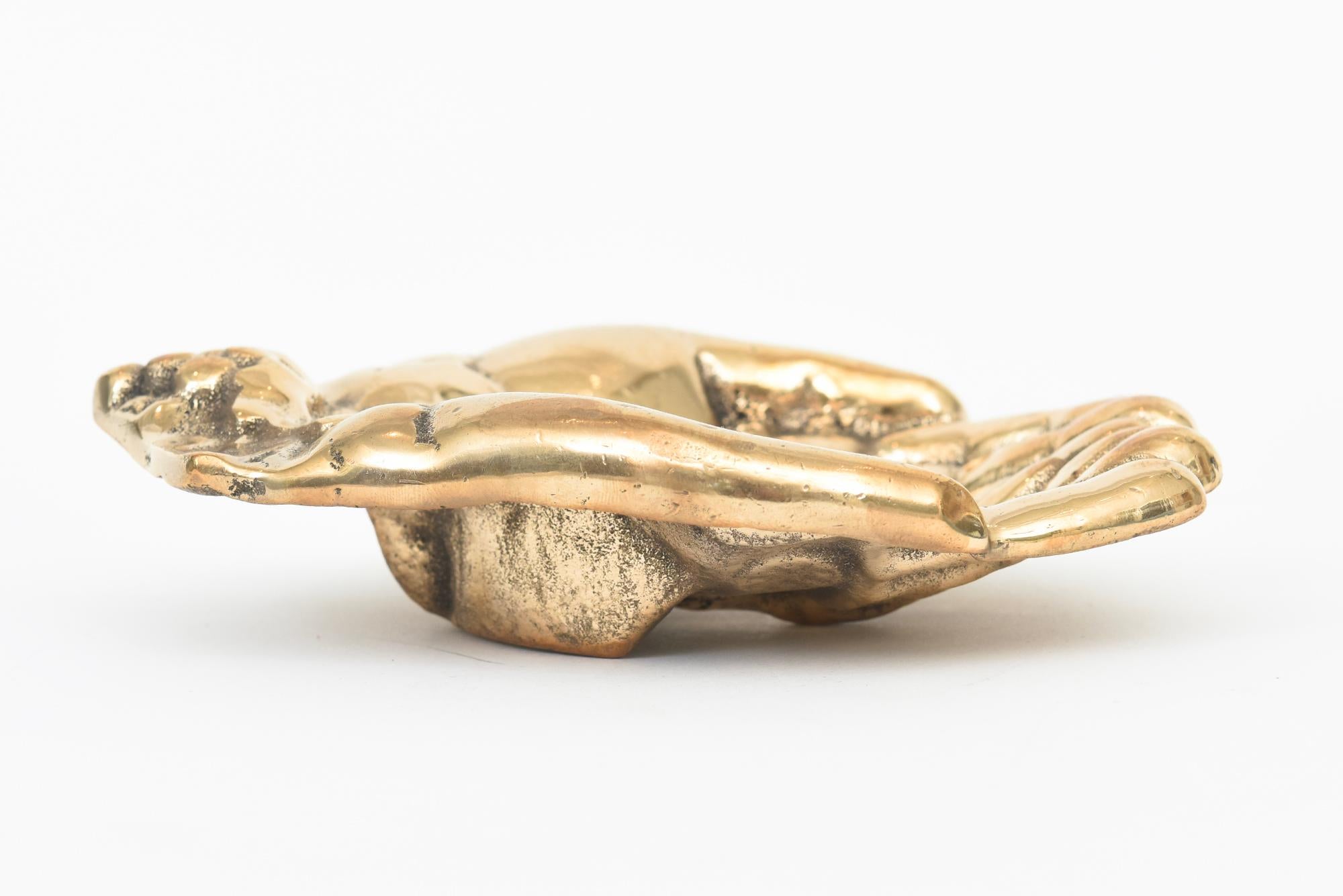 Praying Hands Schale, Briefbeschwerer, Objekt oder Schreibtischzubehör aus poliertem Messing im Angebot 3
