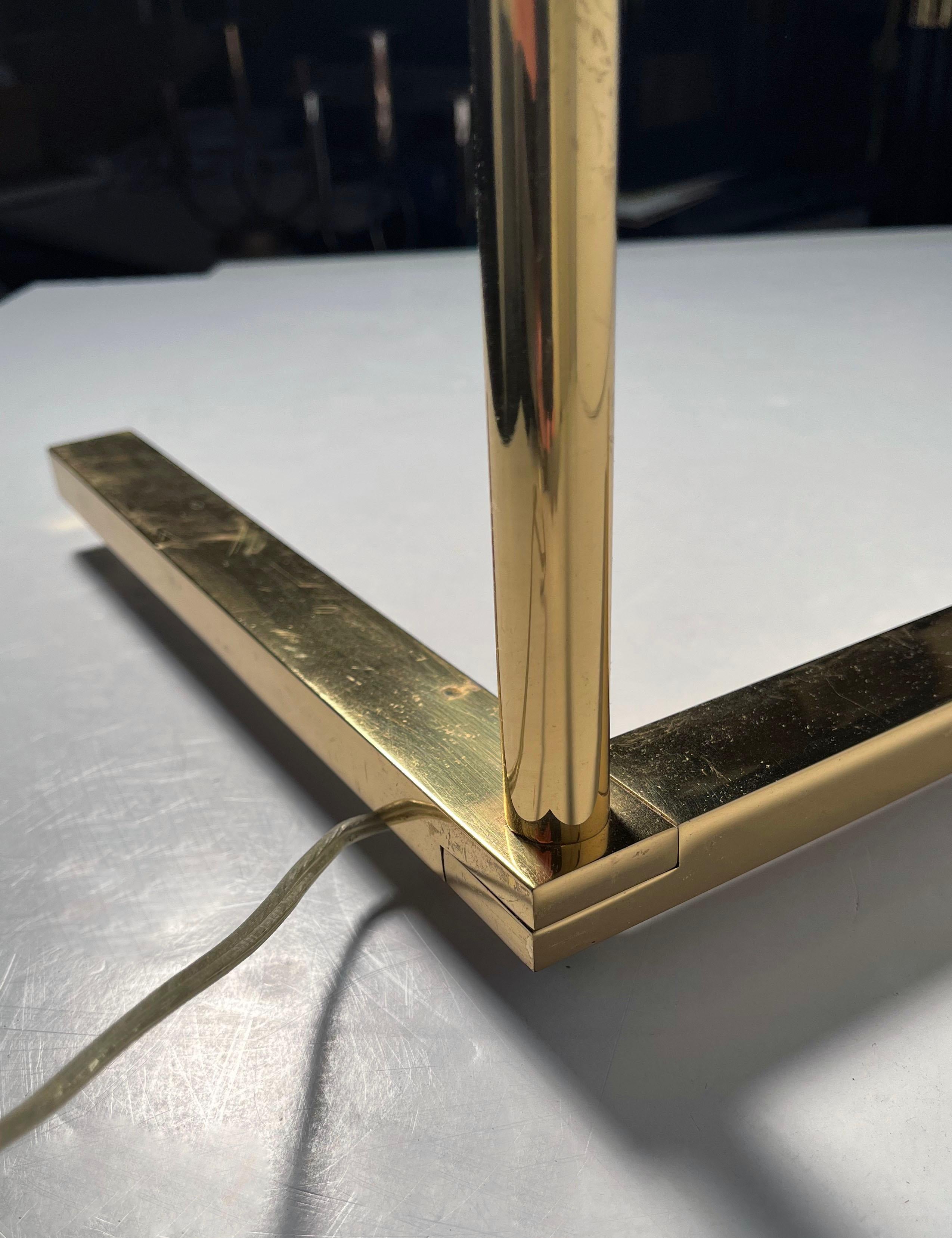 American Vintage Polished Brass Reading / Task Floor Lamp by Casella For Sale