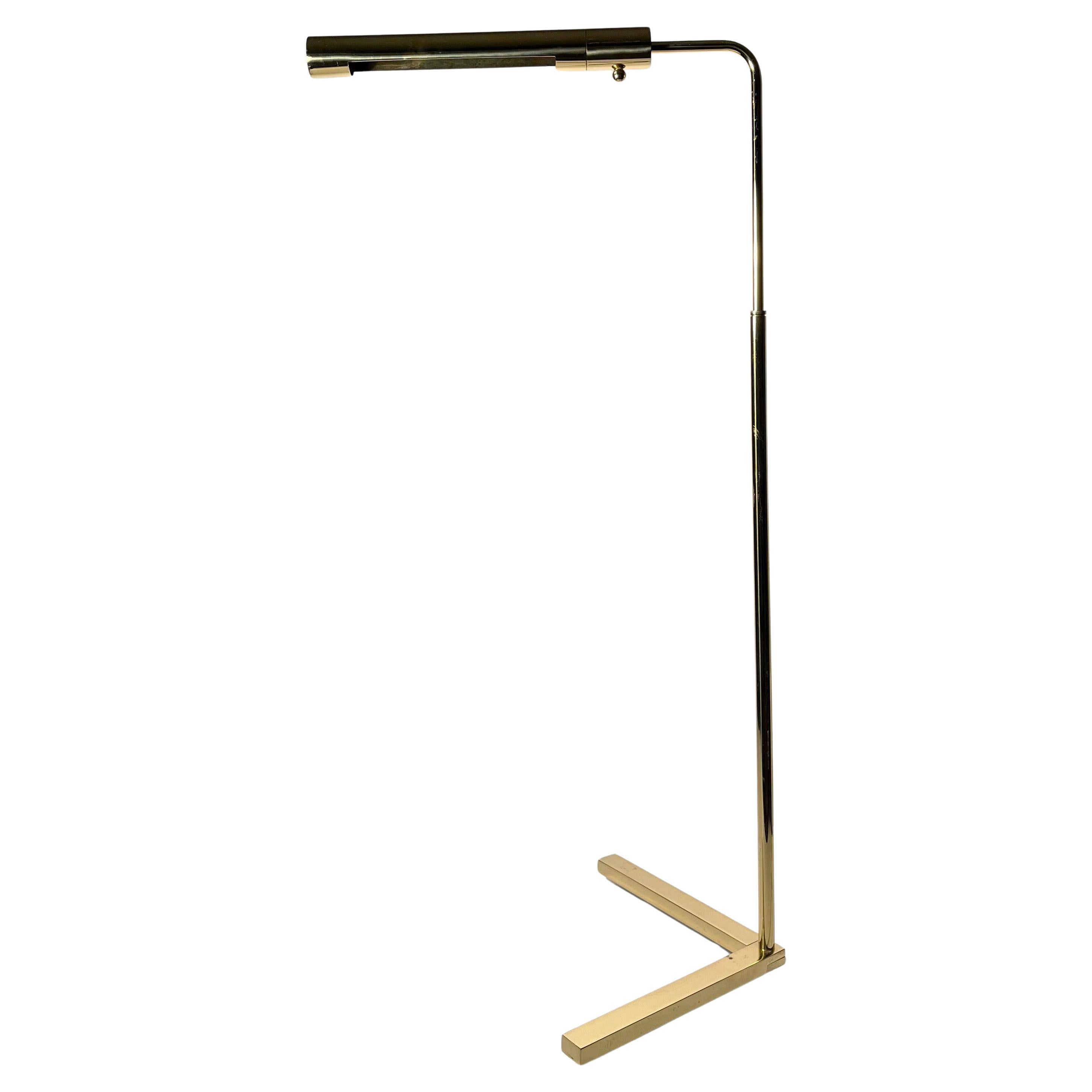 Stehlampe aus poliertem Messing mit Lese-/ Quasten von Casella