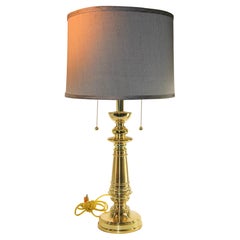 Vintage Polished Brass Turned Column Table Lamp