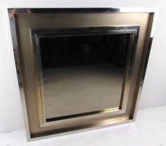 Miroir vintage en chrome poli et laiton pour Lorin Marsh