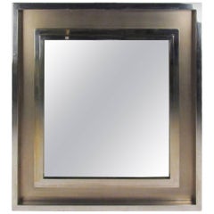 Vintage Polished Chrome and Brass Mirror for Lorin Marsh