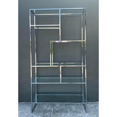 Vintage Etagere aus poliertem Chrom nach Milo Baughman