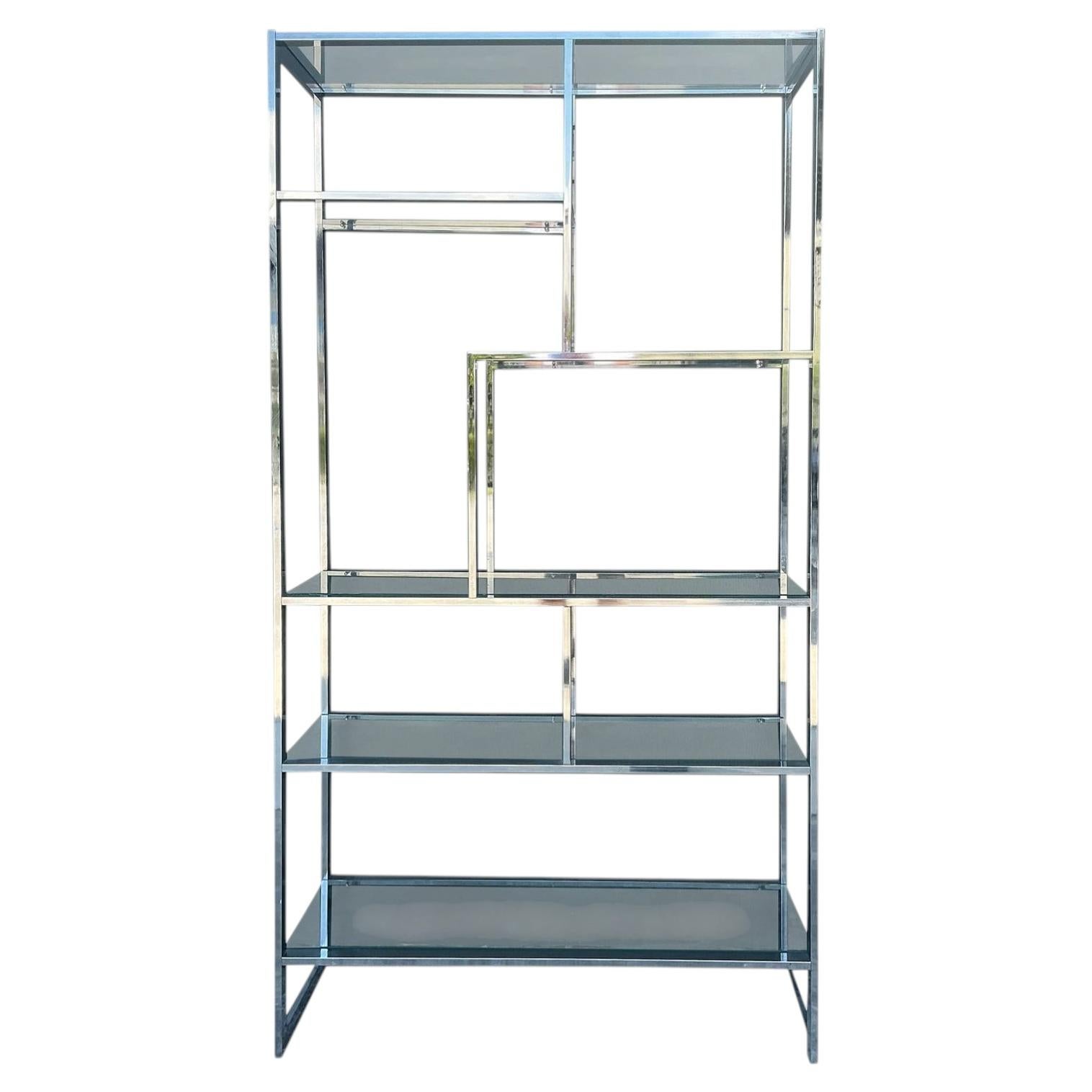Vintage Polished Chrome Etagere After Milo Baughman