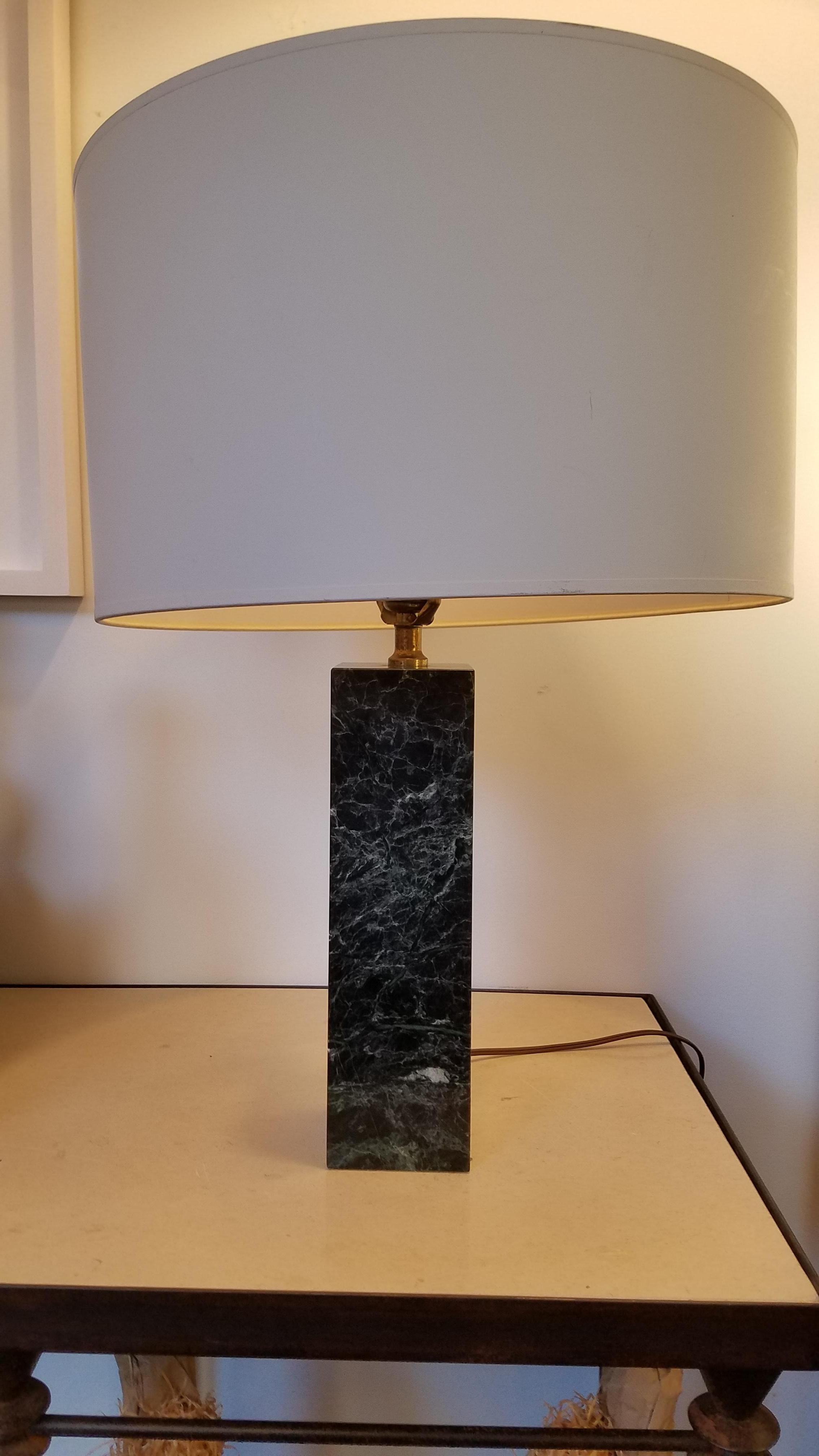 Vintage Polished Marble Lamp In Good Condition In Sag Harbor, NY