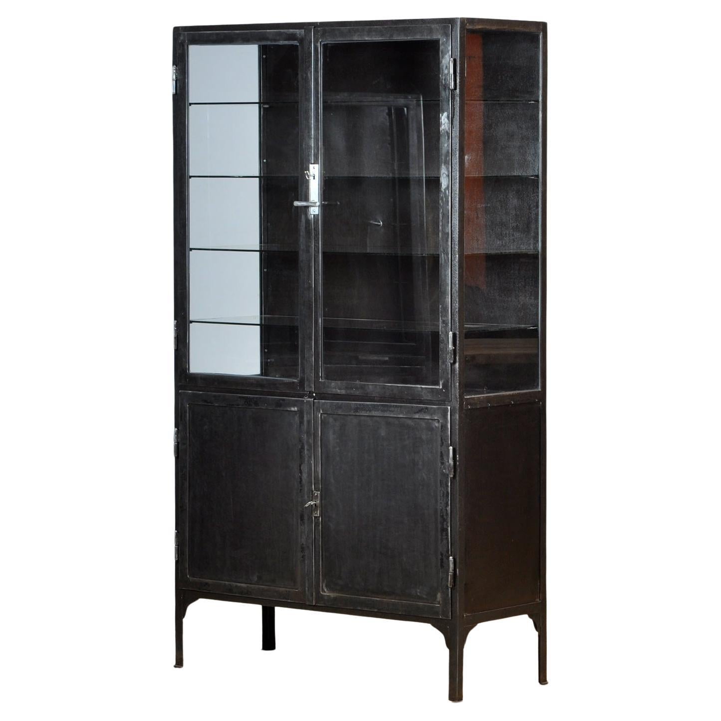 Vintage Polished Medical Cabinet, 1930's