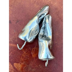 Vintage Polished Metal Jalapeño Peppers - A Pair