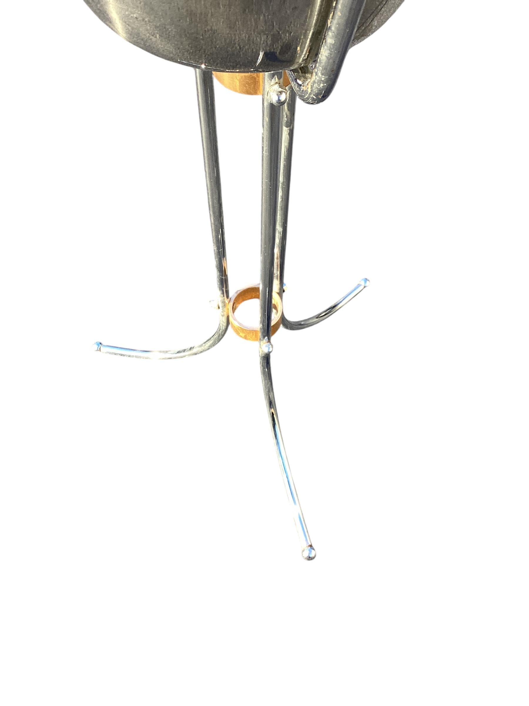 Vintage poliertem Stahl und Bronze Champagner Eimer mit Stand im Angebot 2