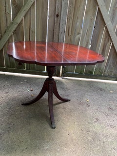 Vintage Polished Wood Drop-Leaf Game or Center Table