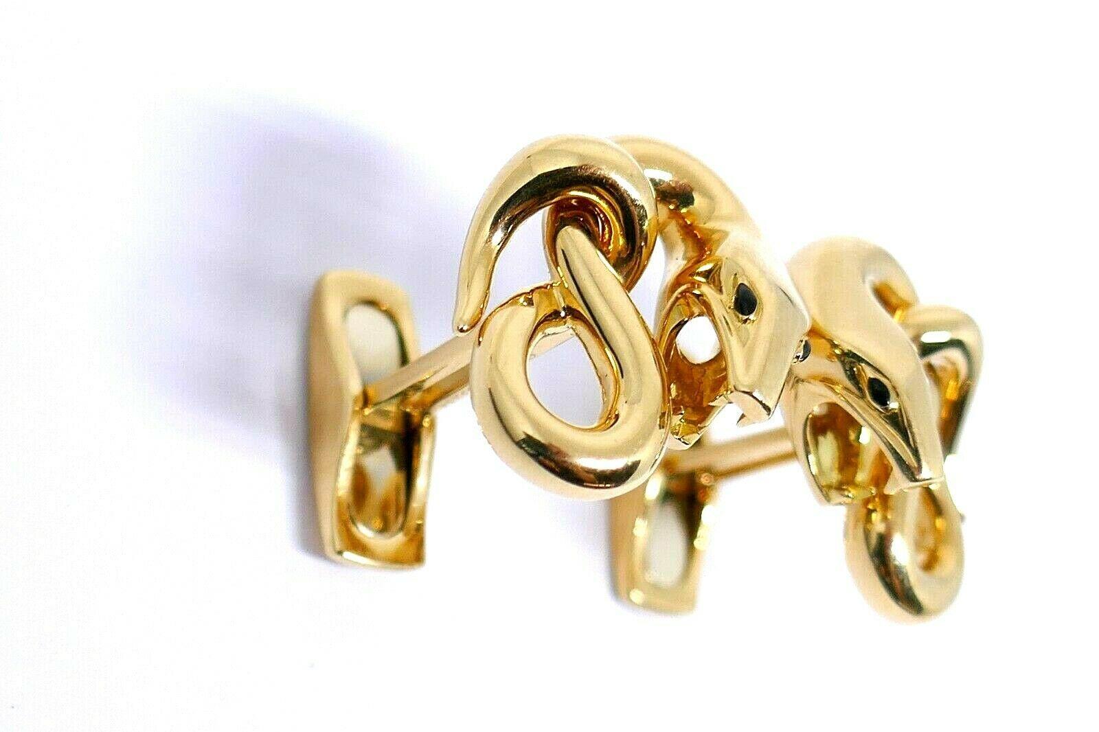 Vintage Polished Yellow Gold Boucheron Snake Cufflinks In Excellent Condition In Beverly Hills, CA