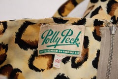 Vintage Polly Peck Animal Print Dress and Matching Scarf